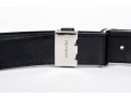 Yves St. Laurent Handsome Black Leather Belt With Black Enamel Decorated  Buckle