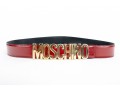 Moschino Red Leather Logo Belt
