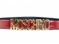 Moschino Red Leather Logo Belt