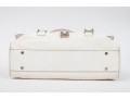 Lambertson Truex Bright Elongated White Leather Baguette Bag