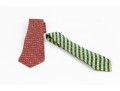 Lot Of Two 100% Silk Hermes Ties, Predominantly Red And Yellow Tones