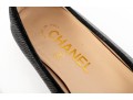 Chanel Classic Black Leather Ballet Flats, Size 37