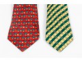 Lot Of Two 100% Silk Hermes Ties, Predominantly Red And Yellow Tones