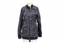 Contemporary Blue Zip-Up Hooded Sweatshirt