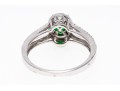 14K White Gold Emerald And Diamond Contemporary Ring, Size 7+