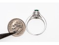 14K White Gold Emerald And Diamond Contemporary Ring, Size 7+