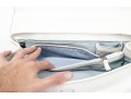 Lambertson Truex Bright Elongated White Leather Baguette Bag