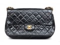 Chanel Classic Black Lambskin Quilted Leather Single Flap Shoulder Bag