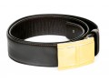 Battaglia Brown Leather Belt, Gold Tone Buckle, Size 36