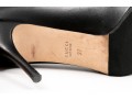 Gucci Fabulous Black Leather Peep Toe Platform Pumps, Size 37