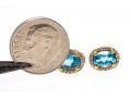 Bright Blue Topaz And Diamond 14K Stud Earrings