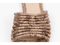 Gianvito Rossi Pretty Ribbed Leather And Snake Grain Sandals, Size 37, Retail $845