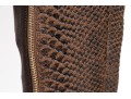 Michael Kors Striking Tall Brown Neoprene And Snake Grain Leather Boots, Size 10, With Box