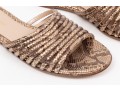 Gianvito Rossi Pretty Ribbed Leather And Snake Grain Sandals, Size 37, Retail $845