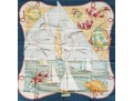 Salvatore Ferragamo Silk Scarf With Fish Motifs, Pink, Blue And Yellow Tones
