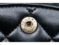 Chanel Classic Black Lambskin Quilted Leather Single Flap Shoulder Bag