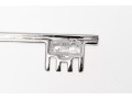 14k White Gold Contemporary Diamond Set Triple Circle End Key Pendant