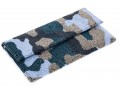 Moyna Fabulous Blue, Black, Green And Tan Beaded Camo Clutch, With Chain