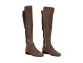 Michael Kors Striking Tall Brown Neoprene And Snake Grain Leather Boots, Size 10, With Box