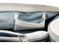 Lambertson Truex Bright Elongated White Leather Baguette Bag