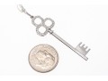 14k White Gold Contemporary Diamond Set Triple Circle End Key Pendant