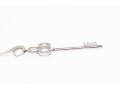 14k White Gold Contemporary Diamond Set Triple Circle End Key Pendant
