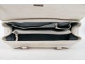 Lambertson Truex Bright Elongated White Leather Baguette Bag