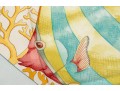 Salvatore Ferragamo Silk Scarf With Fish Motifs, Pink, Blue And Yellow Tones