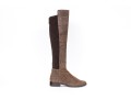 Michael Kors Striking Tall Brown Neoprene And Snake Grain Leather Boots, Size 10, With Box