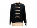 St. John Pullover Knit Sweater With Rope And Button Accents, Size L
