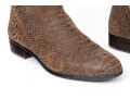 Michael Kors Striking Tall Brown Neoprene And Snake Grain Leather Boots, Size 10, With Box