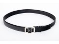 Yves St. Laurent Handsome Black Leather Belt With Black Enamel Decorated  Buckle