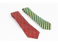 Lot Of Two 100% Silk Hermes Ties, Predominantly Red And Yellow Tones