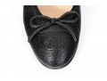 Chanel Classic Black Leather Ballet Flats, Size 37