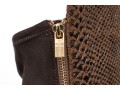 Michael Kors Striking Tall Brown Neoprene And Snake Grain Leather Boots, Size 10, With Box