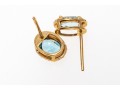 Bright Blue Topaz And Diamond 14K Stud Earrings