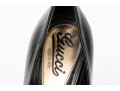 Gucci Fabulous Black Leather Peep Toe Platform Pumps, Size 37