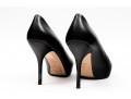 Gucci Fabulous Black Leather Peep Toe Platform Pumps, Size 37
