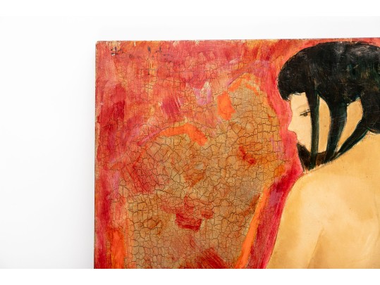 Alain Bonnefoit (French, B. 1937) Painting On Board, Female Nude