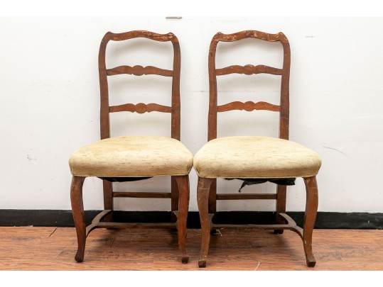Antique Continental French Provincial Ladderback Chairs