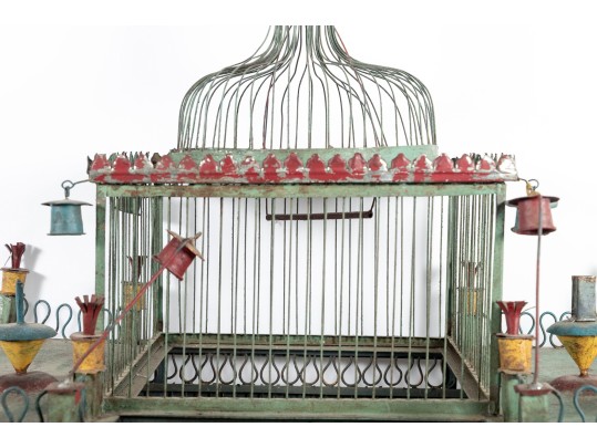 Impressive 1880's French Tole Birdcage