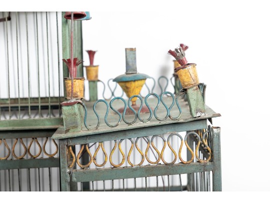 Impressive 1880's French Tole Birdcage