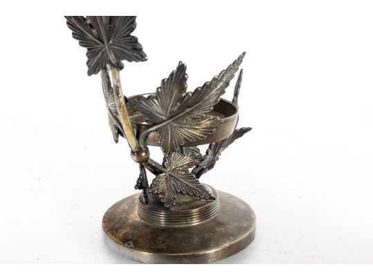 Meriden Sculptural Cranberry Glass Pickle Castor 