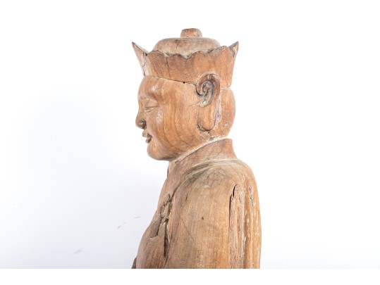 Chinese Carved Wooden Buddha Sculpture