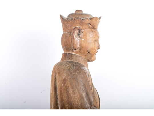 Chinese Carved Wooden Buddha Sculpture