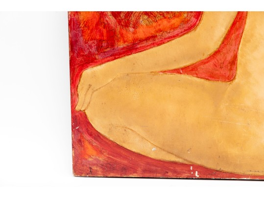 Alain Bonnefoit (French, B. 1937) Painting On Board, Female Nude