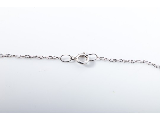 10k White Gold Diamond And Black Moissanite Pendant Necklace