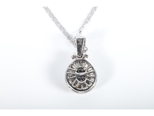 18k White Gold Moissanite Pendant Necklace