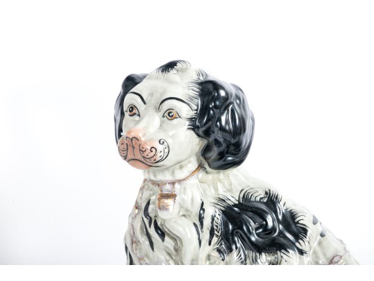 Garniture Trio Of Staffordshire Ceramic Dogs