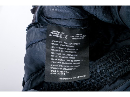 Prada Navy Blue Chunky-Knit Pencil Skirt Size 44